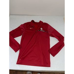 Nike Dri-fit OU Oklahoma Sooners Red 1/4 Quarter Zip Pullover Size Small